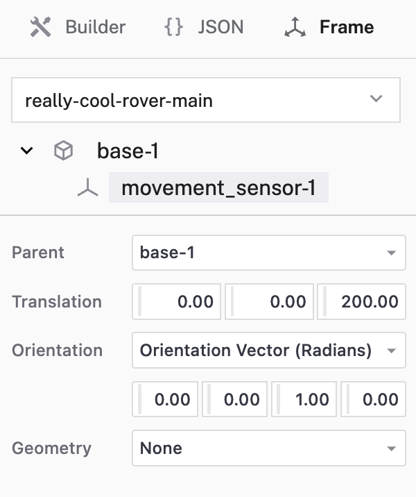 The frame card for the movement sensor.